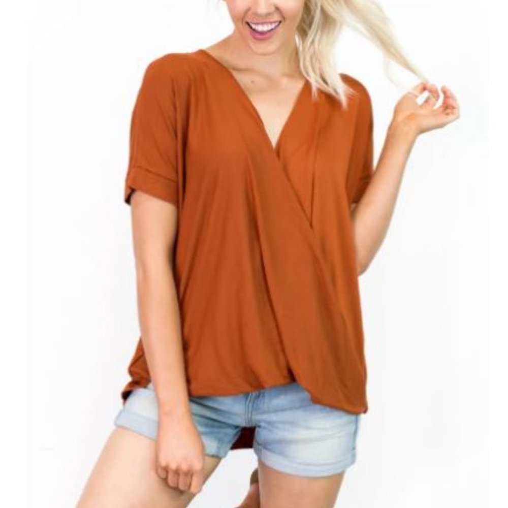Rust color WRAP TEE